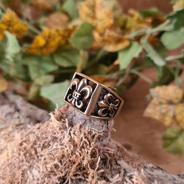 Mittelalter Ring Fleur de Lys aus Bronze