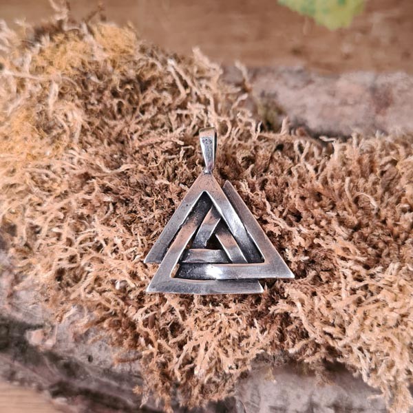 Wikinger Amulett Valknut aus Silber