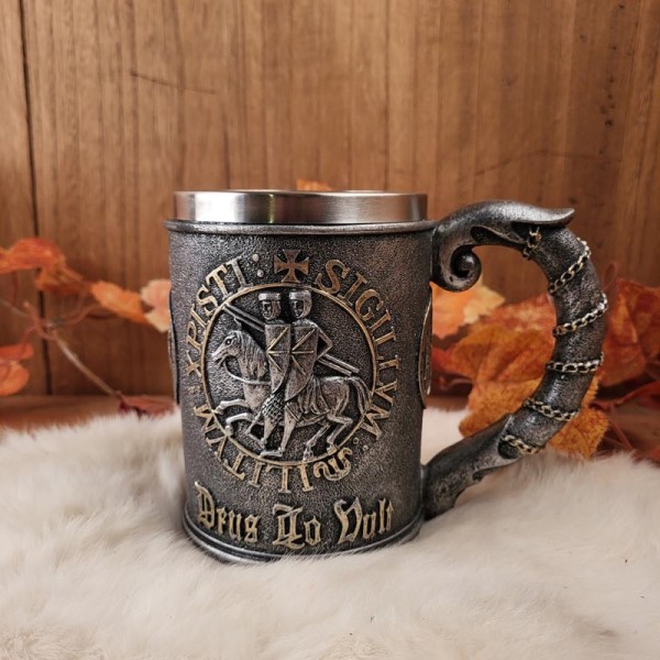 Großer Krug der Templer Deus lo vult - Dekoration