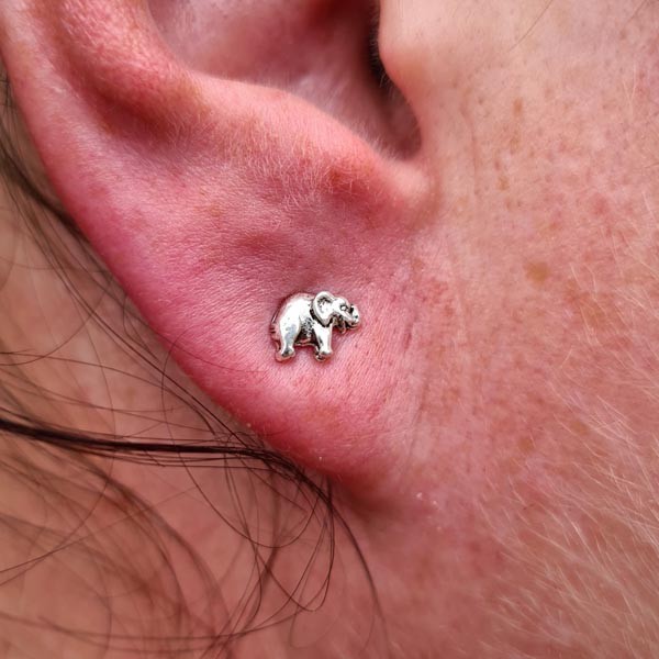 Ohrstecker Elefant aus Silber