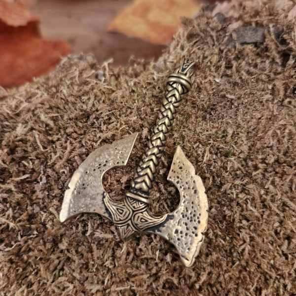 LARP Amulett Zwergenaxt aus Bronze