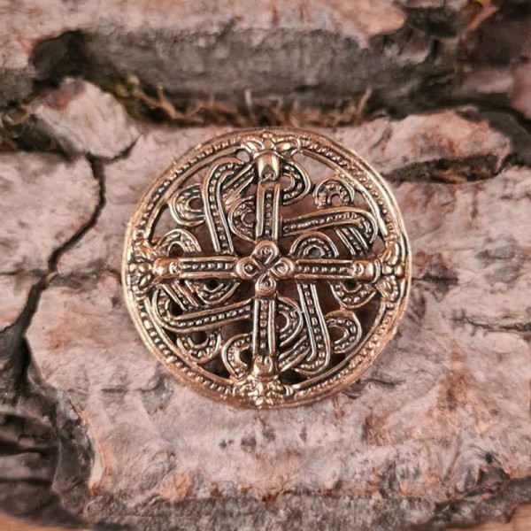 Wikinger Scheibenfibel Vestfold im Borre-Stil aus Bronze - Replik