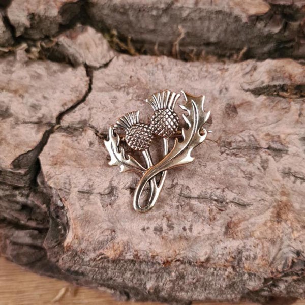 Brosche Schotten Distel aus Bronze