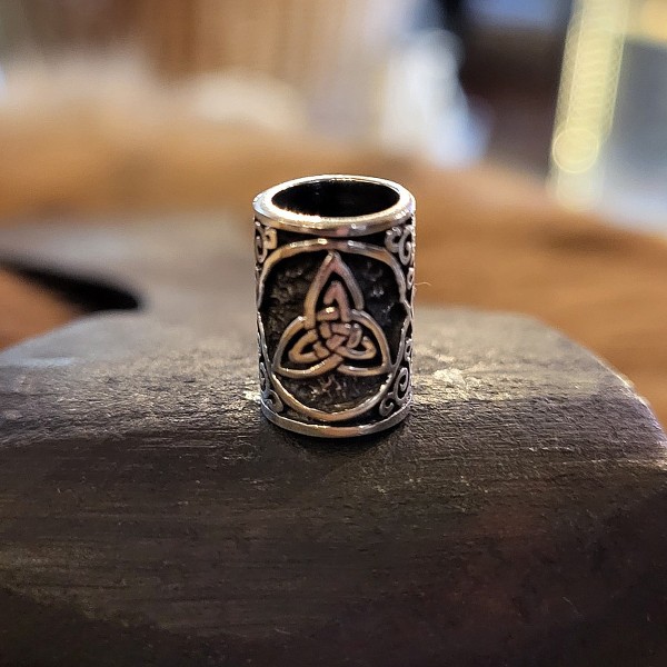 Wicca Haarperle Triquetra aus Silber