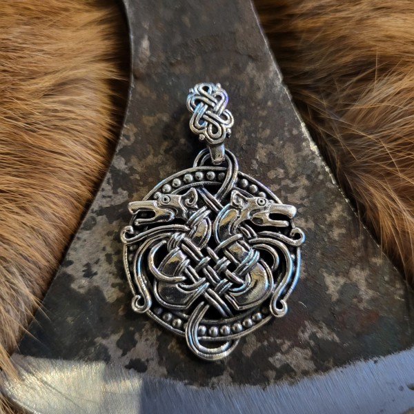 Wikinger Amulett Odins Wölfe aus Silber