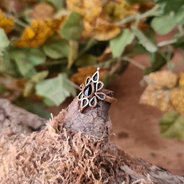 LARP Bronzering Träne aus Onyx