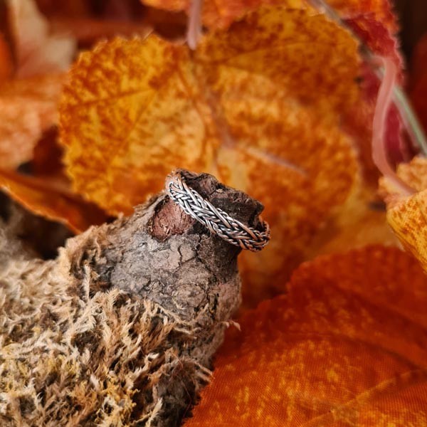 LARP Ring Flechtwerk aus Silber