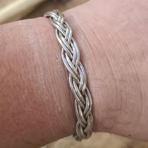 Wikinger Armreif Flechtmuster aus Silber