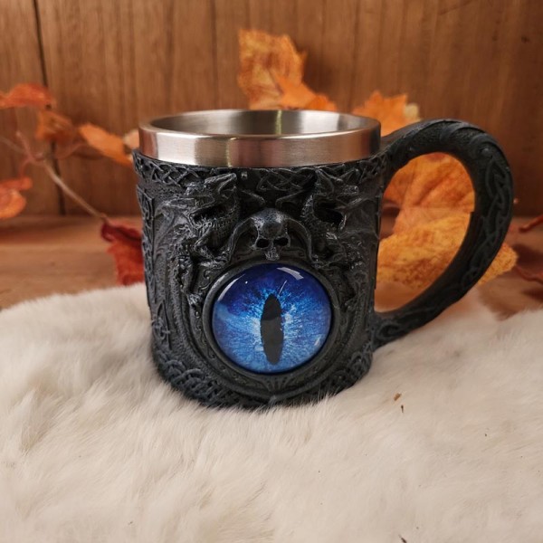 Fantasy Krug Das Allsehende Auge mit Edelstahleinsatz
