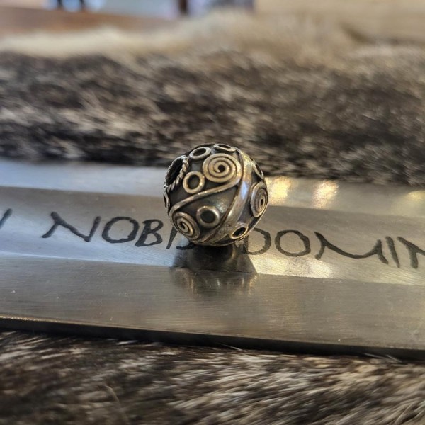 Wikinger Schmuckperle Spirale aus Silber