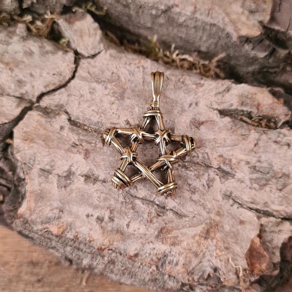Wicca Amulett Pentagramm aus Bronze