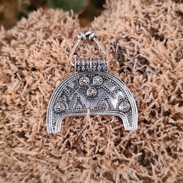 Wikinger Lunula Amulett Birka aus Silber - Replik