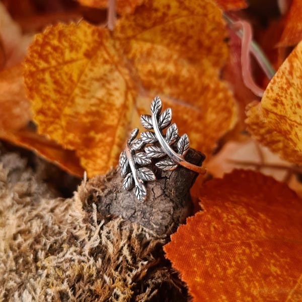 Elfen Ring Blätter aus Silber
