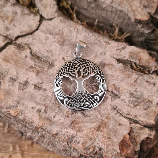 Wikinger Amulett Weltenesche Yggdrasil aus Silber