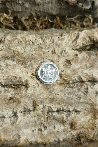 Kleiner Hussiten Heller mit Krone aus Zinn - Replik