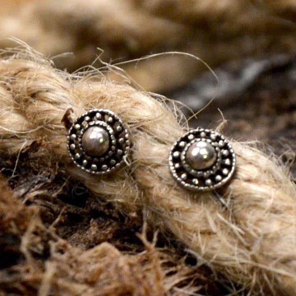 Wikinger Ohrstecker Sonne aus Silber