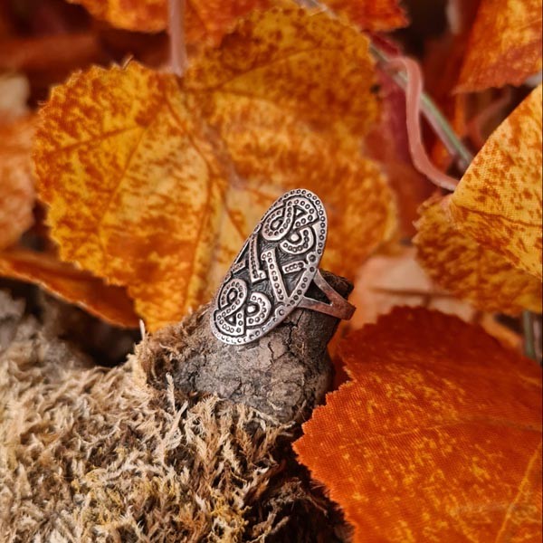 Wikinger Schutzring um Urnes-Stil aus Silber