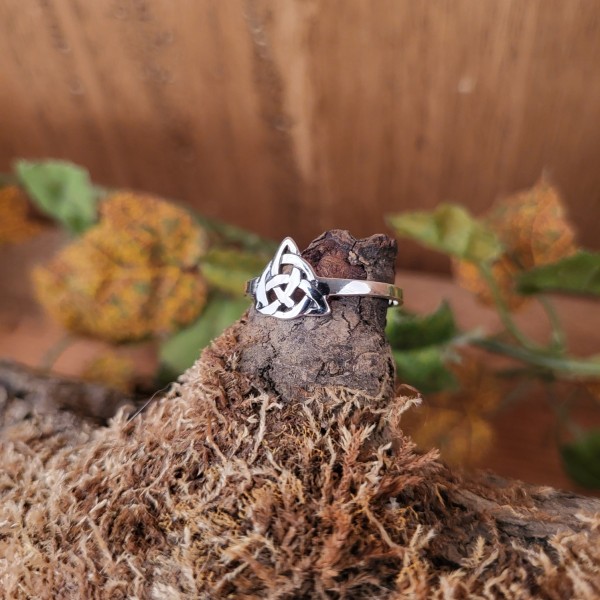 Kelten Silberring mit Trinity Knoten