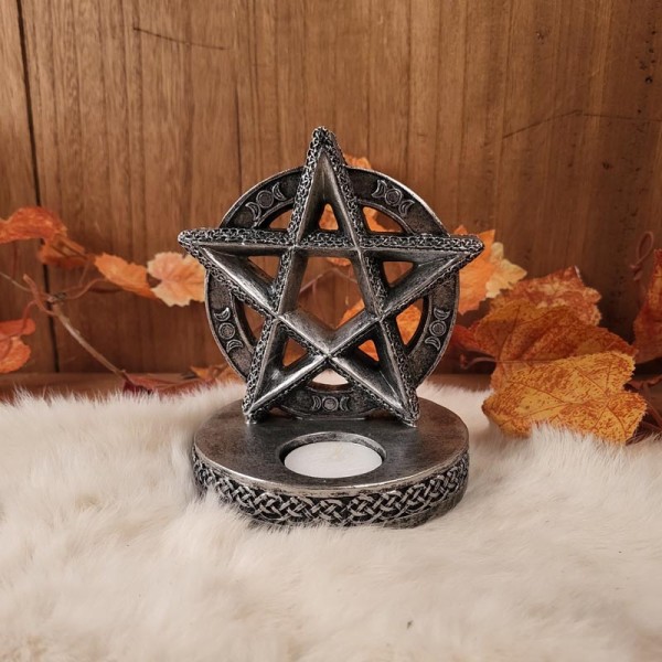 Wicca Teelichthalter Pentagramm