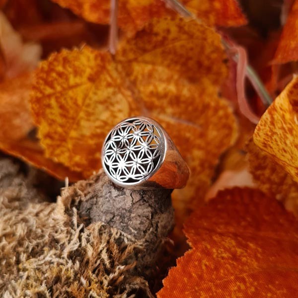 Silberring Blume des Lebens