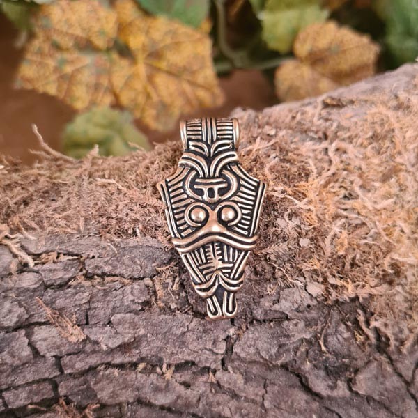 Amulett Maske Wikinger von Uppakra im Borre-Stil aus Bronze