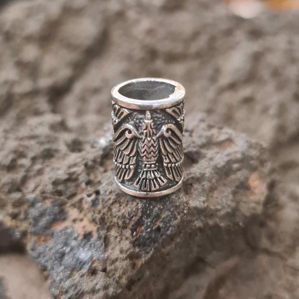 Wicca Haarperle Raben aus Silber