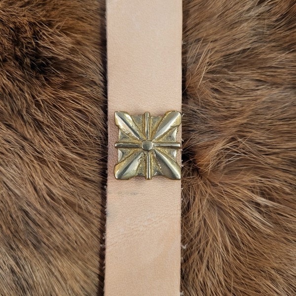 Mittelalter Zierniet Quadrat aus Messing