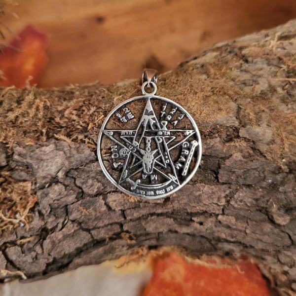 Wicca Schutzamulett Tetragrammaton aus Silber