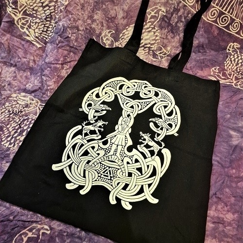Wikinger Bag Odin mit Runen schwarz