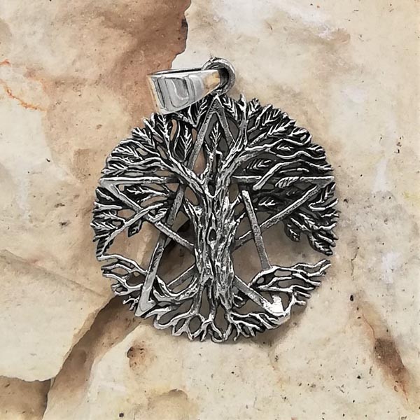 Amulett Baum des Lebens mit Drudenstern aus Sterling Silber