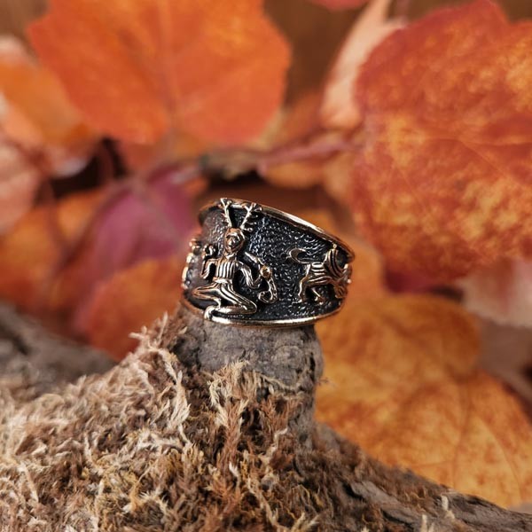 Kelten Ring Cernunnos aus Bronze