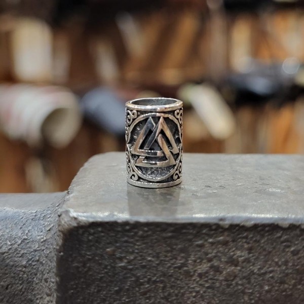 Asatru Bart & Schmuckperle Wotansknoten aus Silber