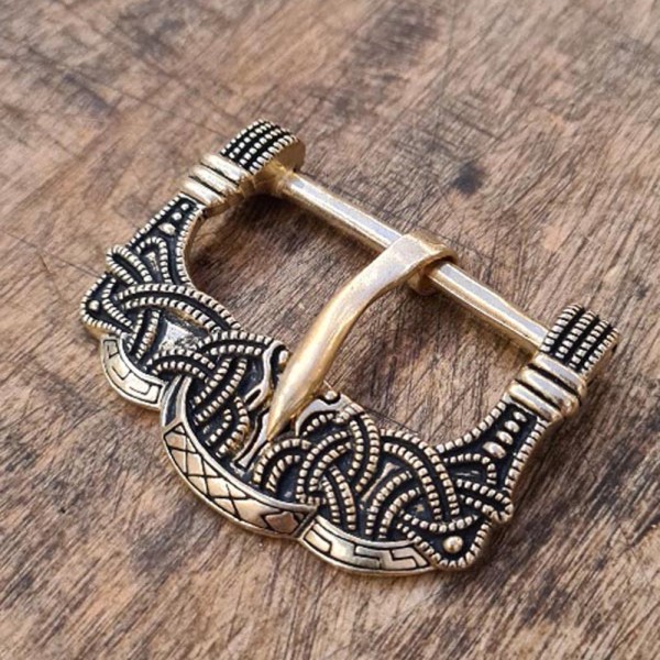 Wikinger Gürtelschnalle Gokstad im Borre-Stil aus Bronze für 4 cm Riemen - Replik