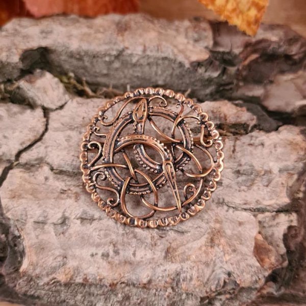 Wikinger Pitney Brosche im Urnes-Stil aus Bronze