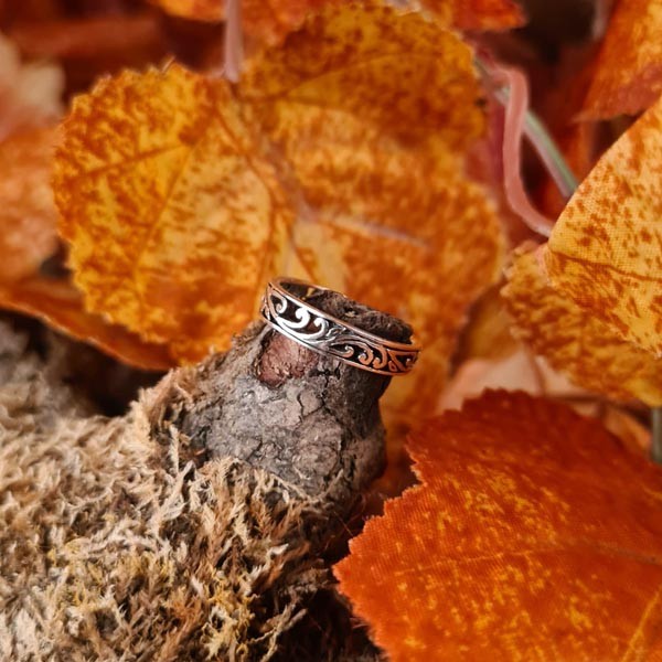 Elfen Ring Mitternachtsglanz aus Silber
