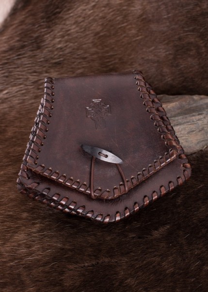 Keltische Gürteltasche mit Keltenkreuz aus Leder