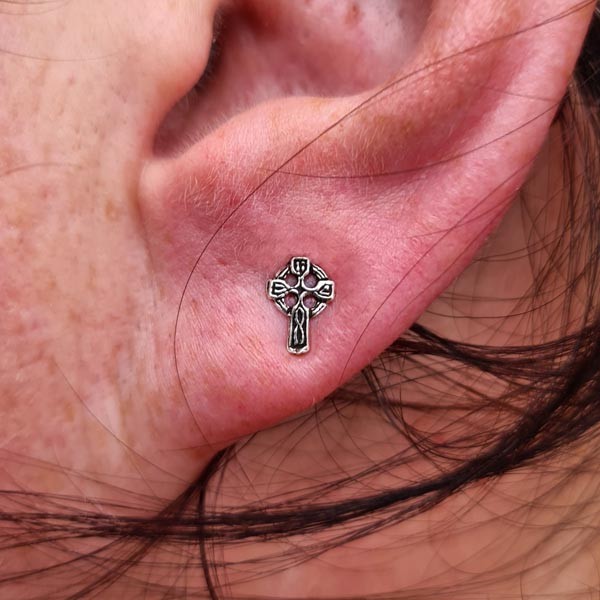 Ohrstecker Kelten Hochkreuz aus Silber