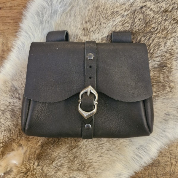 Mittelalter Gürteltasche mit Schnalle aus Nubukleder