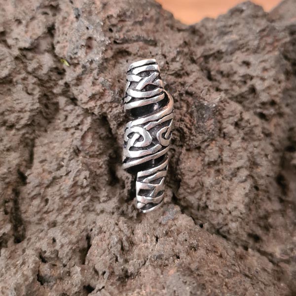 Große Wickelperle Flechtband aus Silber