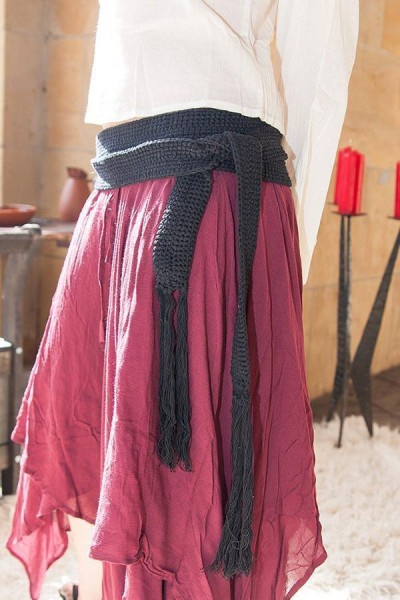 Mittelalter Stoffgürtel - gehäkelt