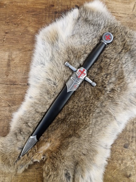 Dolch mit roten Templerkreuz - Dekoration