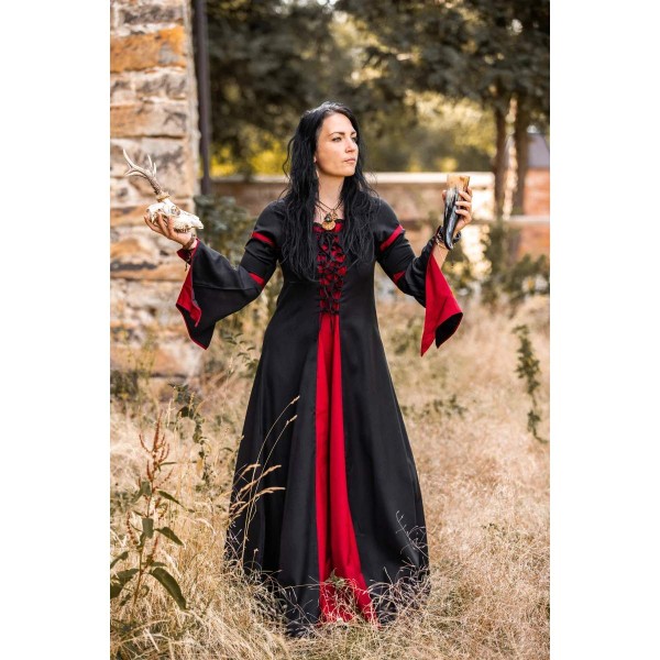 LARP Kleid mit Trompetenärmel & Schnürung