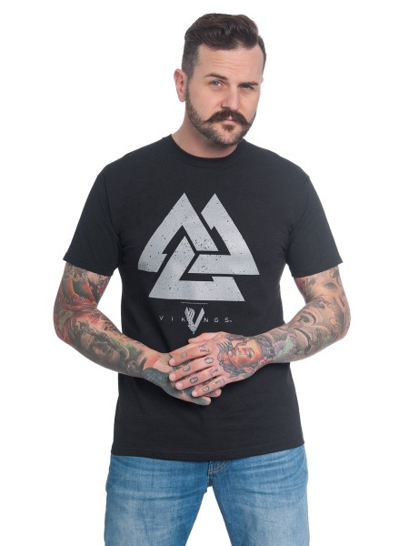 Vikings T-Shirt Valknut schwarz
