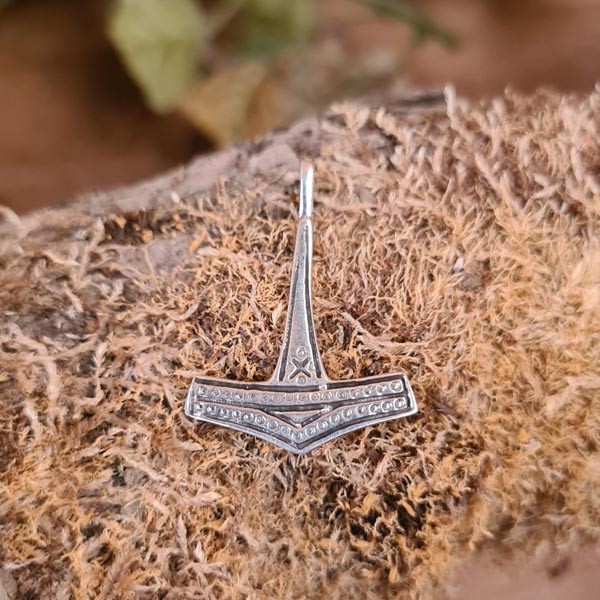 Filigrane Wikinger Amulett Thorshammer aus Silber