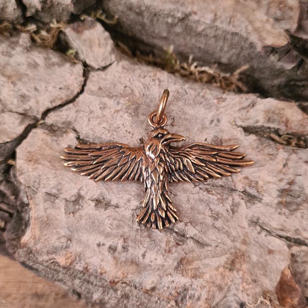 LARP Amulett Rabe aus Bronze