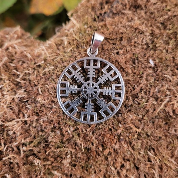 Asatru Amulett Helm of Awe aus Silber