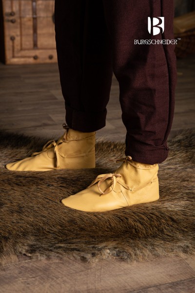 Mittelalter Schuh Colin mit Schnürung & Ledersohle von Burgschneider