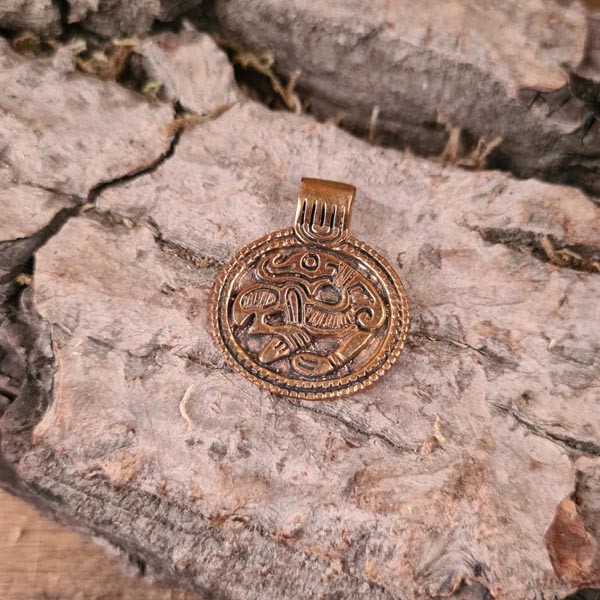 Wikinger Amulett Drache im Jelling-Stil aus Bronze - Replik