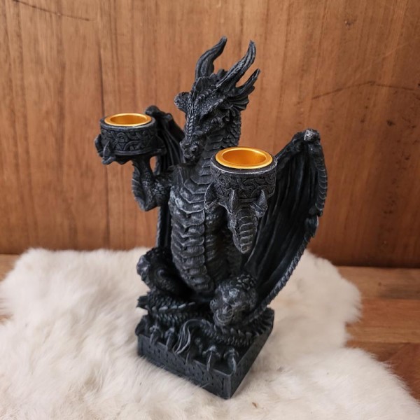 Kerzenhalter Drache für zwei Kerzen