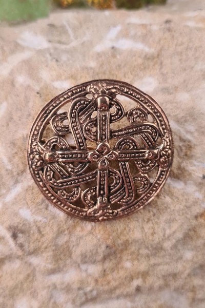 Wikinger Scheibenfibel Vestfold im Borre-Stil aus Bronze - Replik
